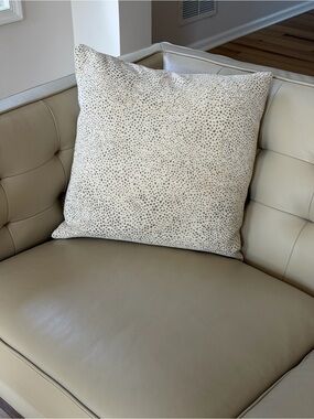 West Elm Cream Pillow with Gray Speckle